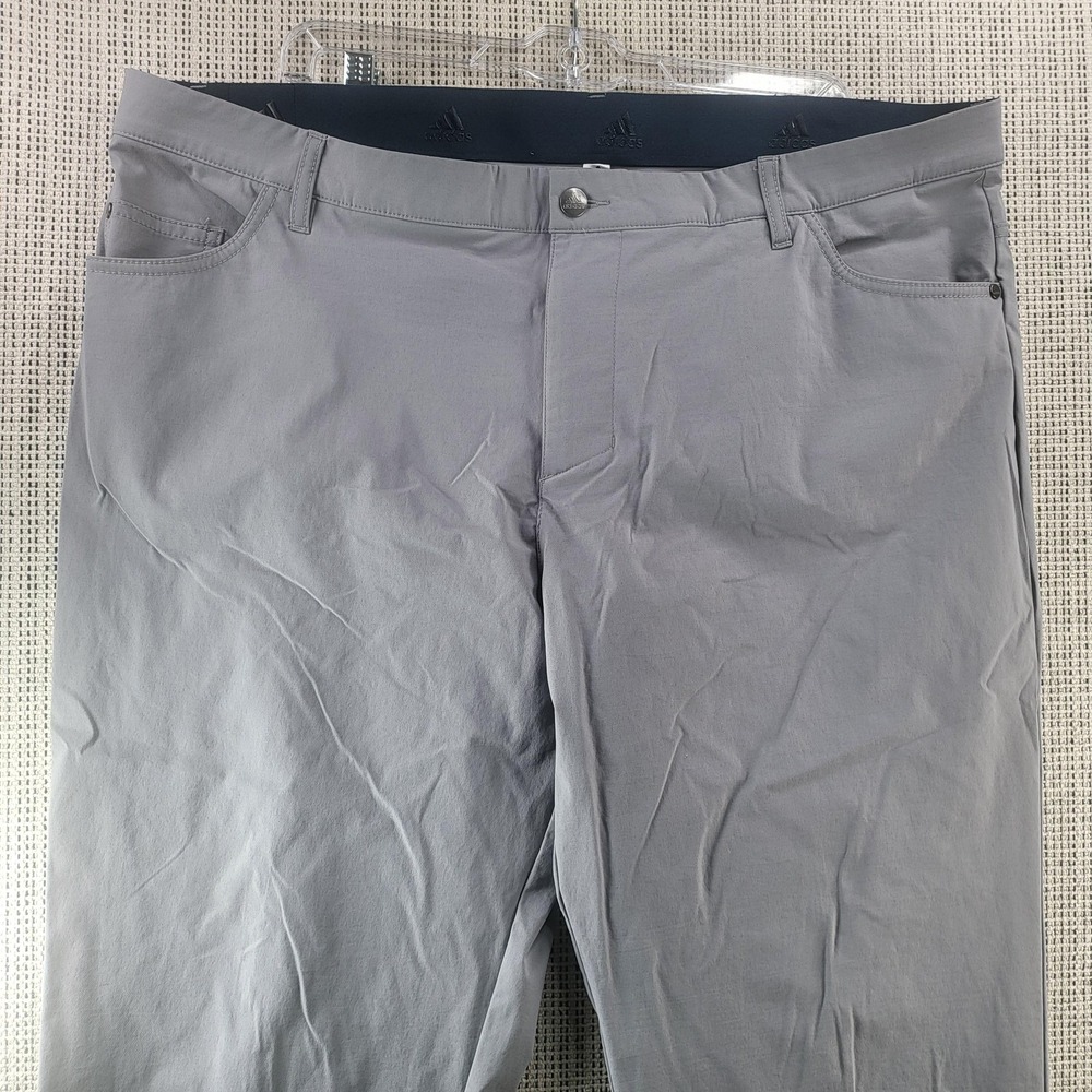Adidas Golf Pants Mens 42x30 Gray‎ Primegreen Go-To 5 Pocket Tapered Fit Golf